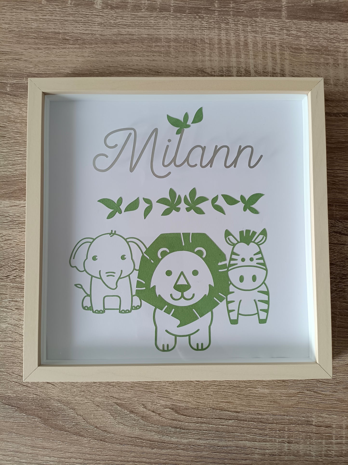 Cadre personnalisé thème jungle – Décoration enfant avec prénom